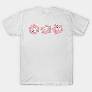 Bunnies and orchid flowers T-Shirt